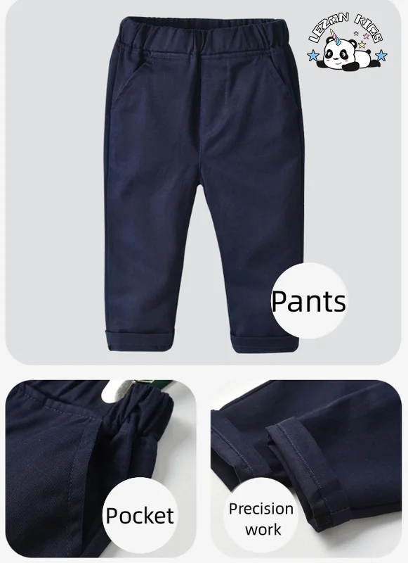 LEZONKIDS - Customizable Spring Autumn Boys Suit Long Sleeve Shirt Kids Casual Boys Clothing Sets for 2 to 14T